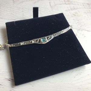 Silver Necklace with blue stone